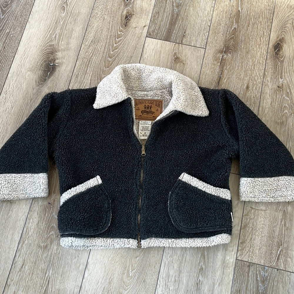 Original Corky & Company Berber Fleece Flight Zip Up Coat